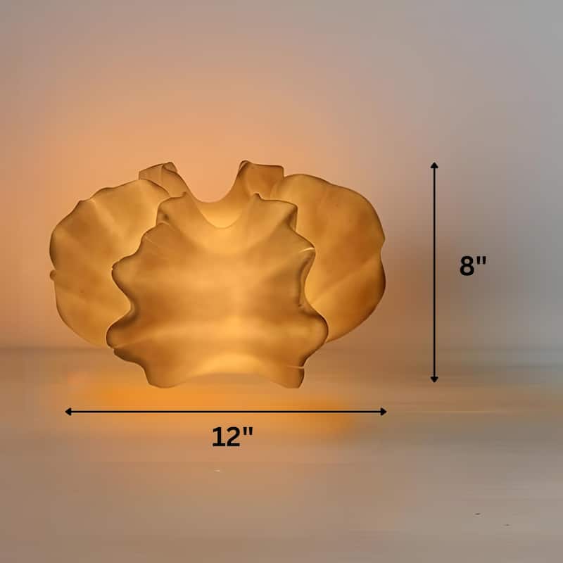 Aria Home Gingko Leaf Table Lamp Sculpted Sandstone LED RGB Compatible