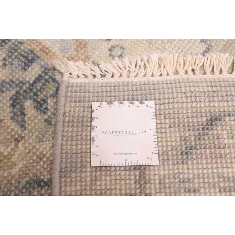 ECARPETGALLERY Hand-knotted Modern Oushak Sage Wool Rug - 9'0 x 12'0