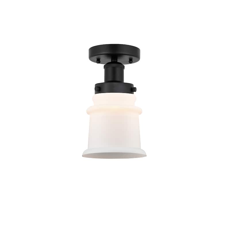 Innovations Lighting Canton - 1 Light 5" Semi-Flush Mount - Matte White/Matte Black