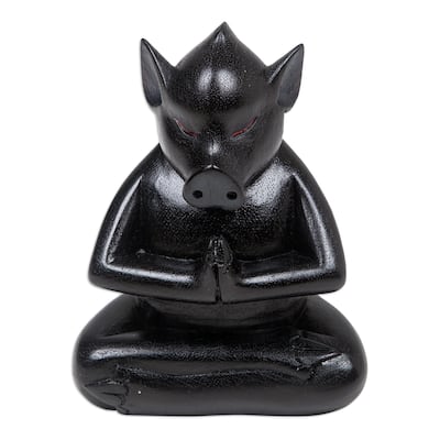 Novica Handmade Gentle Apprentice At Night Wood Statuette