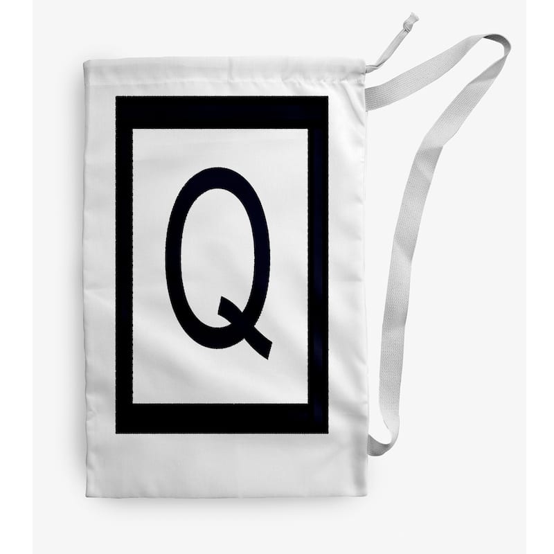 Modern Monogram Laundry Bag - 28" x 36" - White/Black