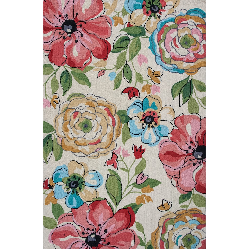 Domani Mohana Sand Floral Hand-hooked Area Rug