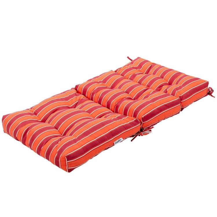 22" x 44" Tufted Outdoor Patio Chair Seating Pad - 44" (L) x 22" (W) x 5" (H)