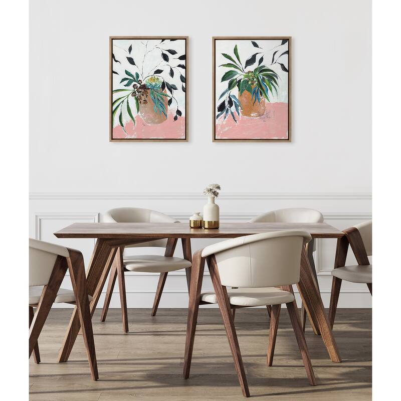 Kate and Laurel Sylvie Wild Foliage Framed Canvas by Nikita Jariwala