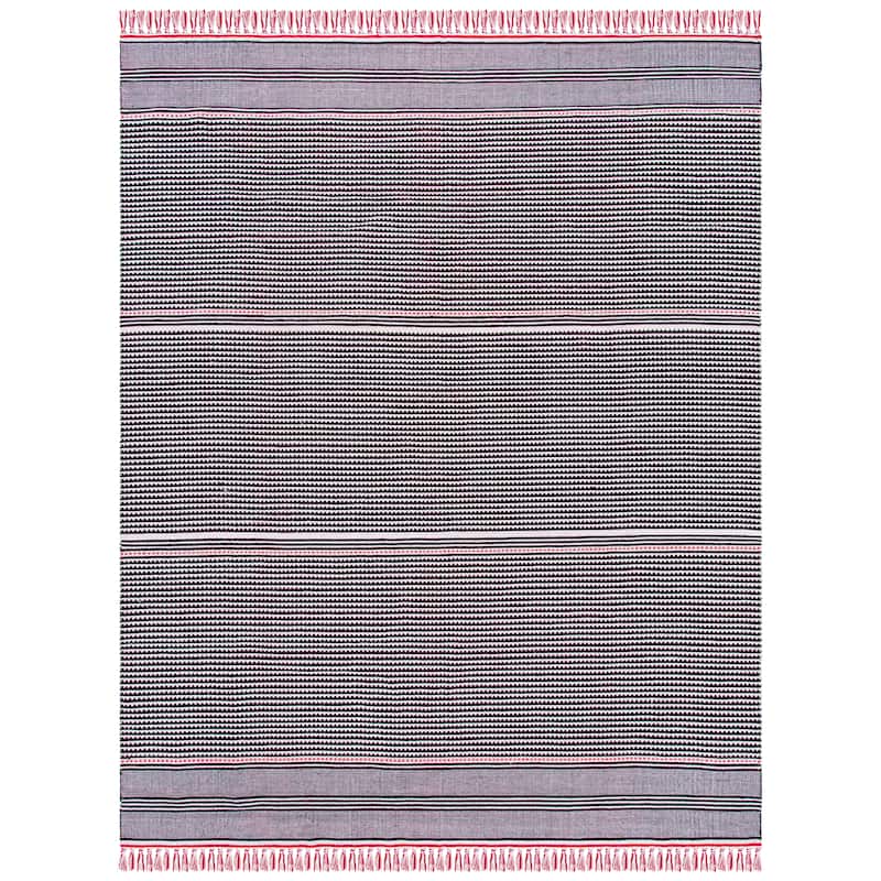 SAFAVIEH, Handmade Flatweave Montauk Susse Casual Cotton Rug - 8' x 10' - Red/Multi