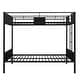 preview thumbnail 7 of 14, Full Over Full Bunk Bed with Steel Rail & Ladder - Rustic & Stylish