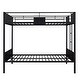 preview thumbnail 7 of 14, Modern Full-Over-Full Steel Frame Bunk Bed with Safety Rail and Built-in Ladder for Bedroom and Dorm Use