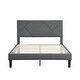 preview thumbnail 2 of 7, Queen Size Upholstered Platform Bed Frame with Wood Slat Support, No Box Spring Required, Easy Assembly