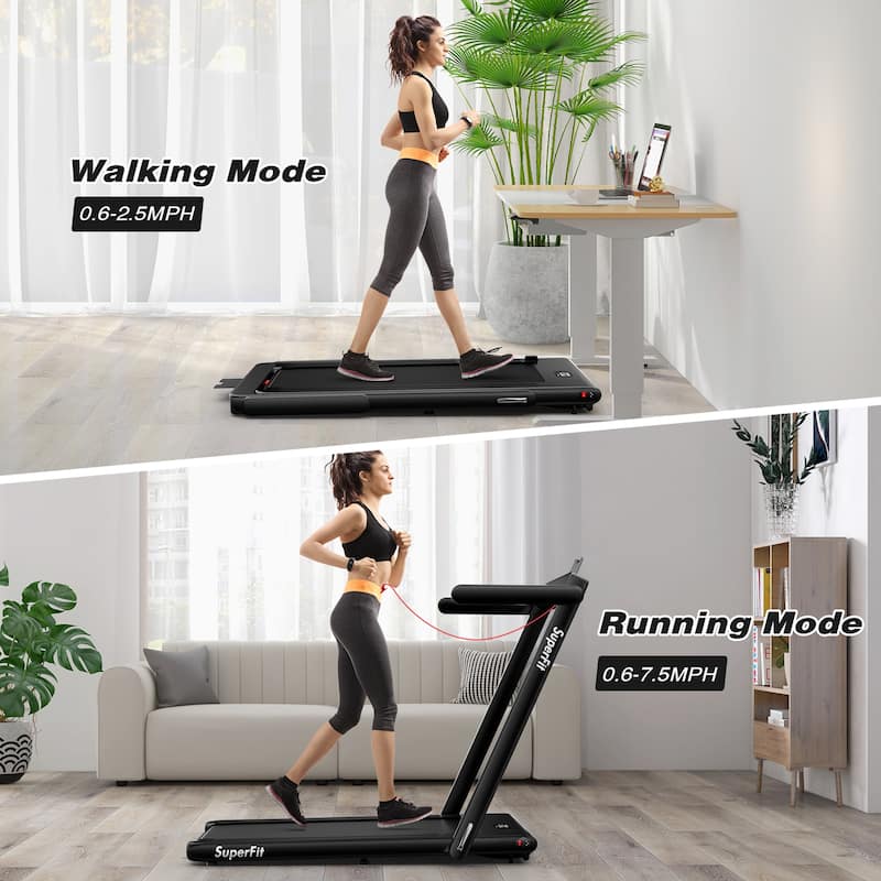 Gymax Motorized Treadmill Folding Under Desk Electric Treadmill - 49'' x 27'' x 42''