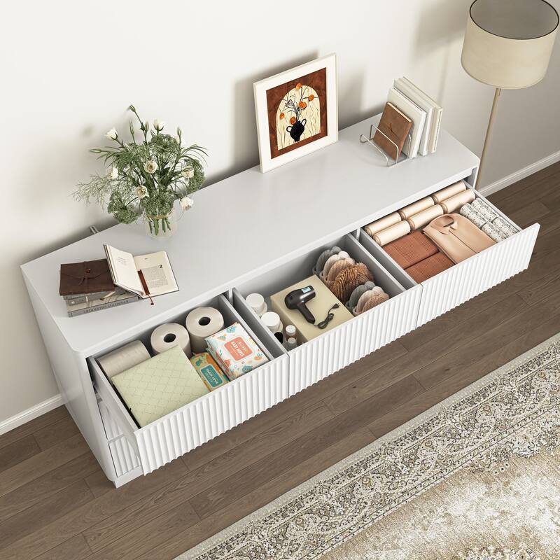 Large Floor Chest of Drawers 9 Drawer Dresser for Bedroom, Freestanding Storage Cabinet Side Table TV Stand