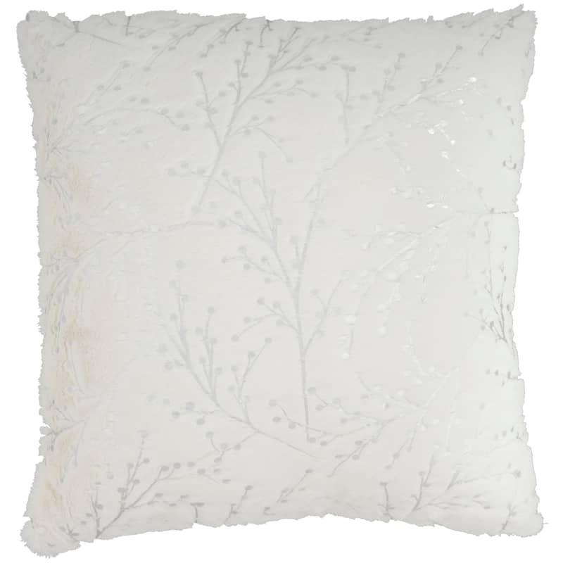Mina Victory Faux Fur Metallic Branches Indoor Accent Pillows or Throw