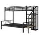 preview thumbnail 21 of 22, Metal Twin over Full Bunk Bed with Storage and Wardrobe