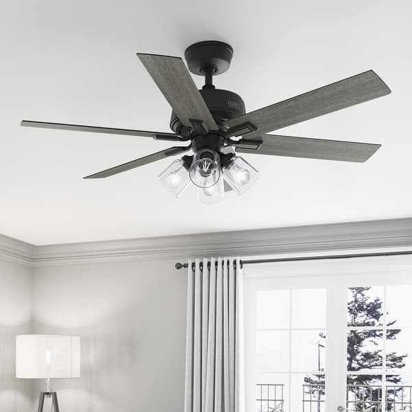 slide 2 of 21, Hunter 52" Fonthill Ceiling Fan with LED Light, Handheld Remote ENERGY STAR! Easy Install! Matte Black