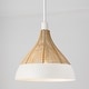 preview thumbnail 2 of 3, 1-Light Boho Pendant in Matte White with Handcrafted Natural Rattan