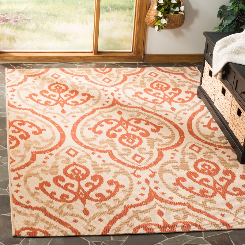 Martha Stewart by SAFAVIEH Fairview Indoor/ Outdoor Waterproof Rug - 9' x 12' - Beige/Terracotta