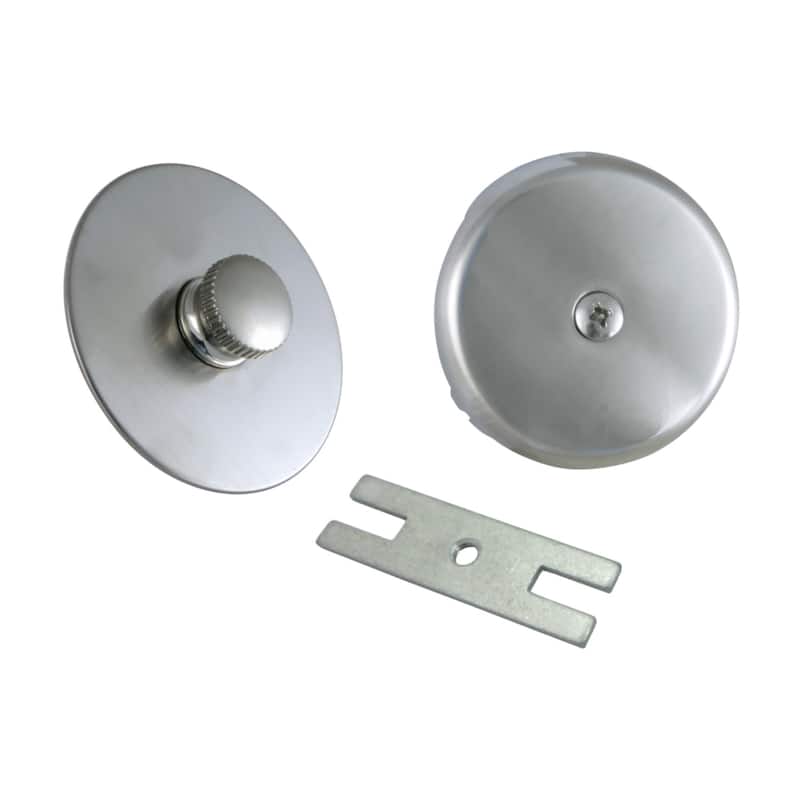 Kingston Brass Trimscape Tub Drain Stopper with Overflow Plate Replacement Trim Kit - Brushed Nickel