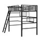 preview thumbnail 6 of 6, Black Twin Metal Loft Bed with Shelves, Desk, Clothes Rack