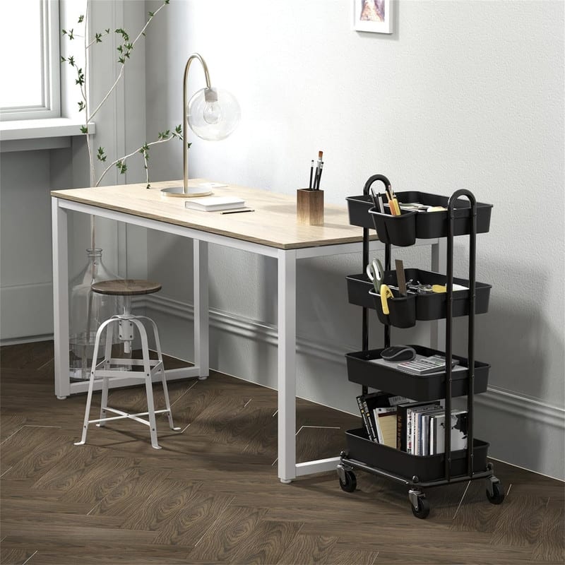Heavy Duty 4-Tier Utility Rolling Cart - 12.25"D x 17"W x 37"H