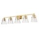 preview thumbnail 7 of 6, Analia by Z-Lite 5 Light Vanity in Modern Gold