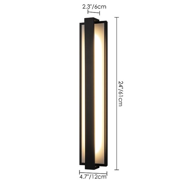 Rennnsan Modern Black Rectangular Linear LED Outdoor Wall Lights