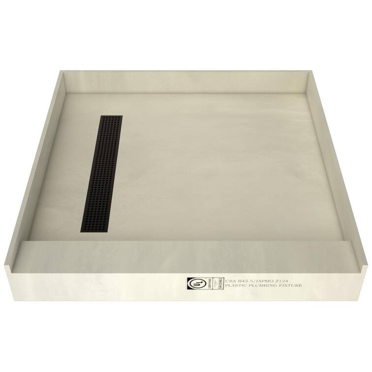 Tile Redi RT4848LPVC Redi Trench 48" x 48" Square Shower Base with - Oil Rubbed Bronze