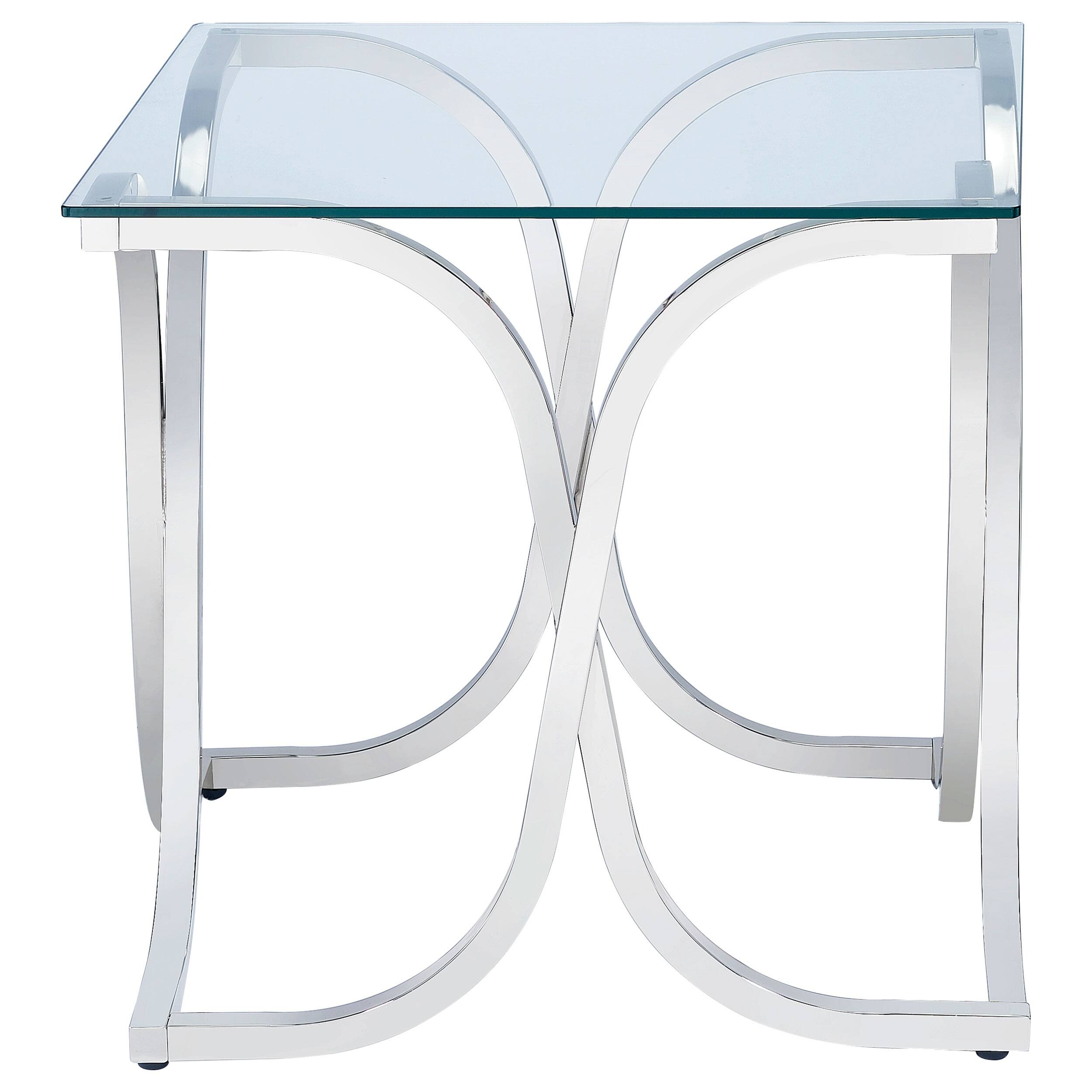 Tess Nickel and Clear Curved Xshaped End Table Bed Bath & Beyond