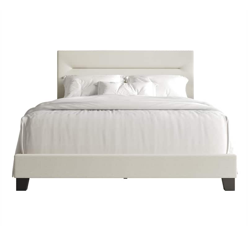CraftPorch Simple and Clean Linen Upholstered Bed - Beige - Twin