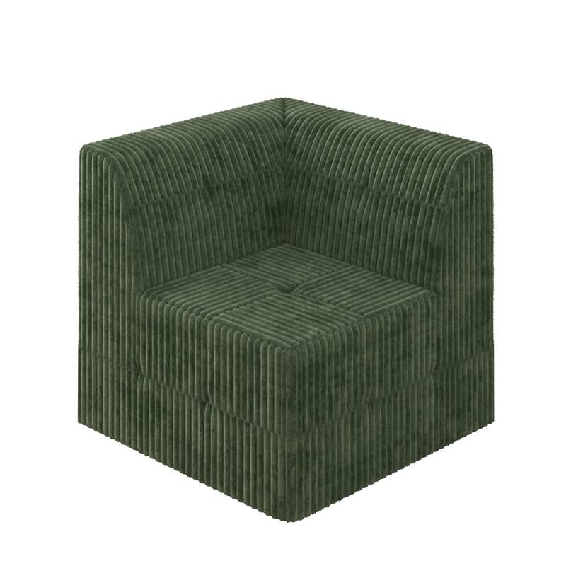 130.3" U-Shaped Corduroy Modular Sectional Sofa with Sleeper