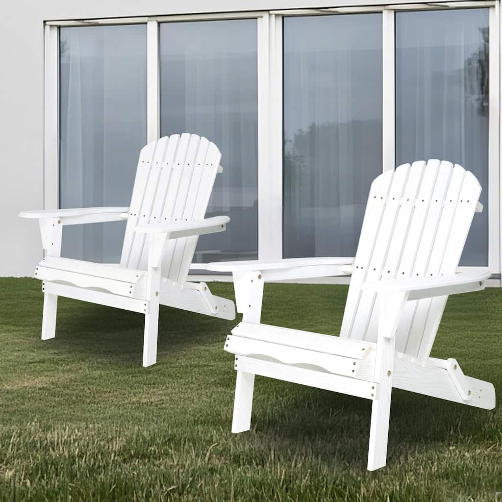 Wood Lounge Patio Chair Wooden Folding Embossed Adirondack Chair Set of 2 Solid Cedar Wood Lounge Patio Chair with Wood Grain