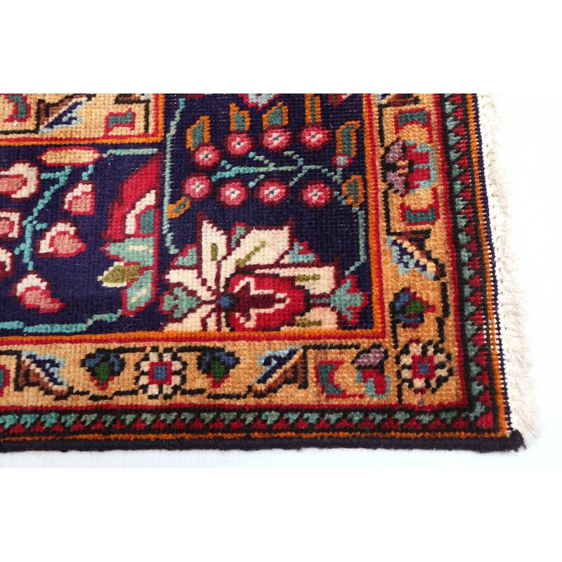 ECARPETGALLERY Hand-knotted Antalya Vintage Navy Wool Rug - 6'9 x 9'4