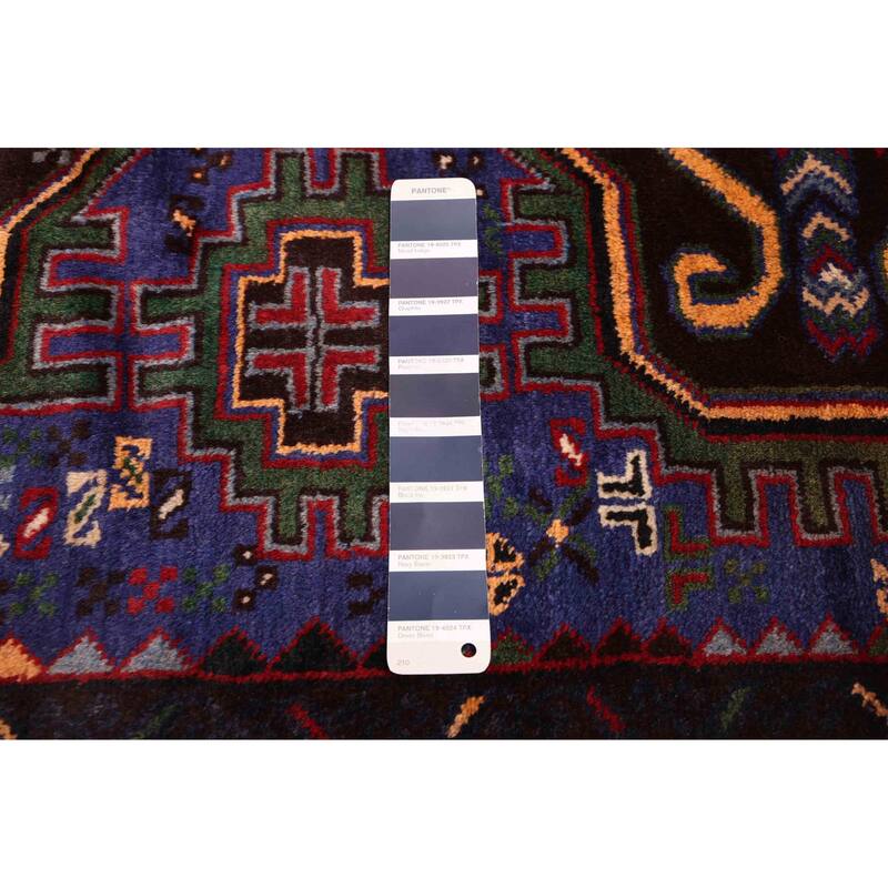 ECARPETGALLERY Hand-knotted Teimani Dark Blue Wool Rug - 3'7 x 6'6