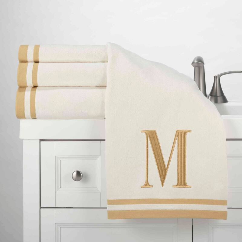 Avanti IVR/GLD Monogram 3-Piece Towel Set