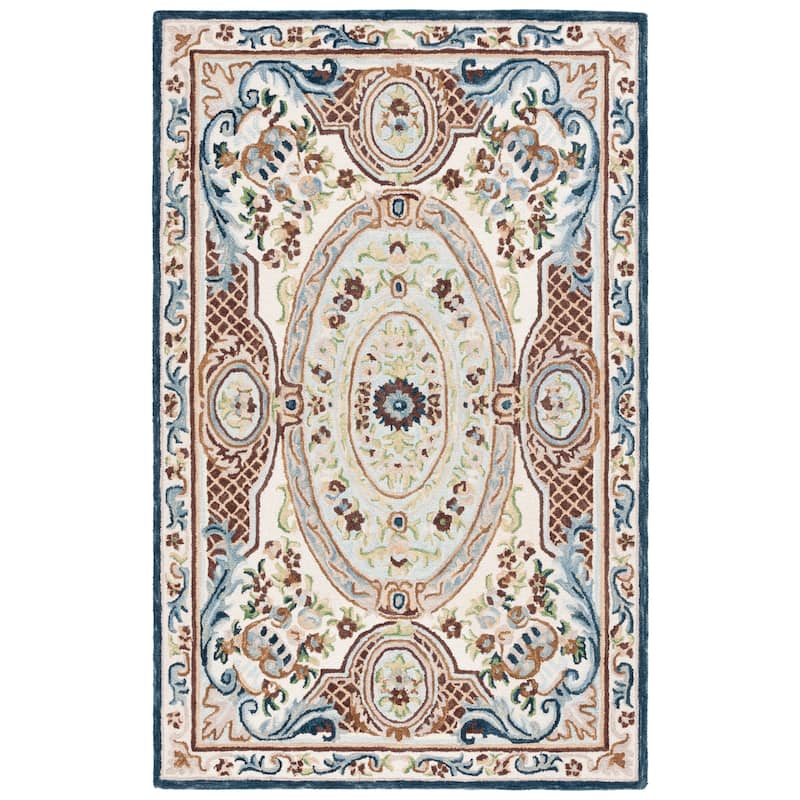 SAFAVIEH Handmade Aubusson Seren Traditional Oriental Medallion Wool Rug