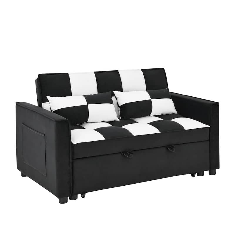 velvet loveseat sofa couch pull out bed