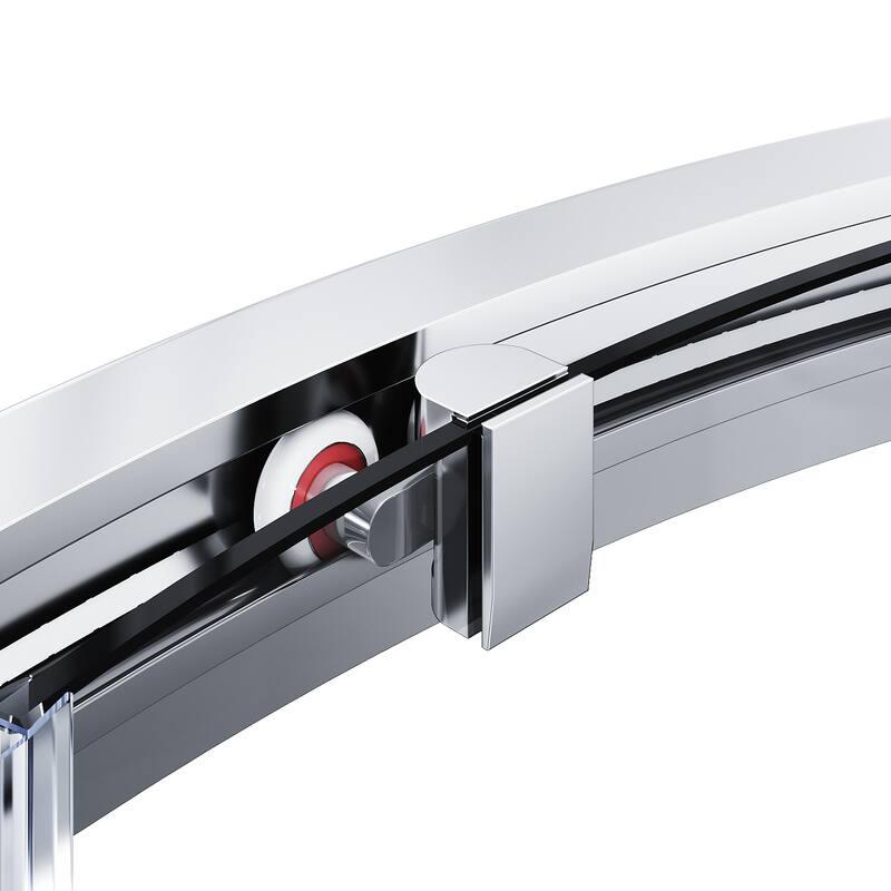 Elegant 36.7 in. W x 36.7 in. D x 72 in. H Corner Entry Curve Shower Enclosure Sliding Door with Shower Base