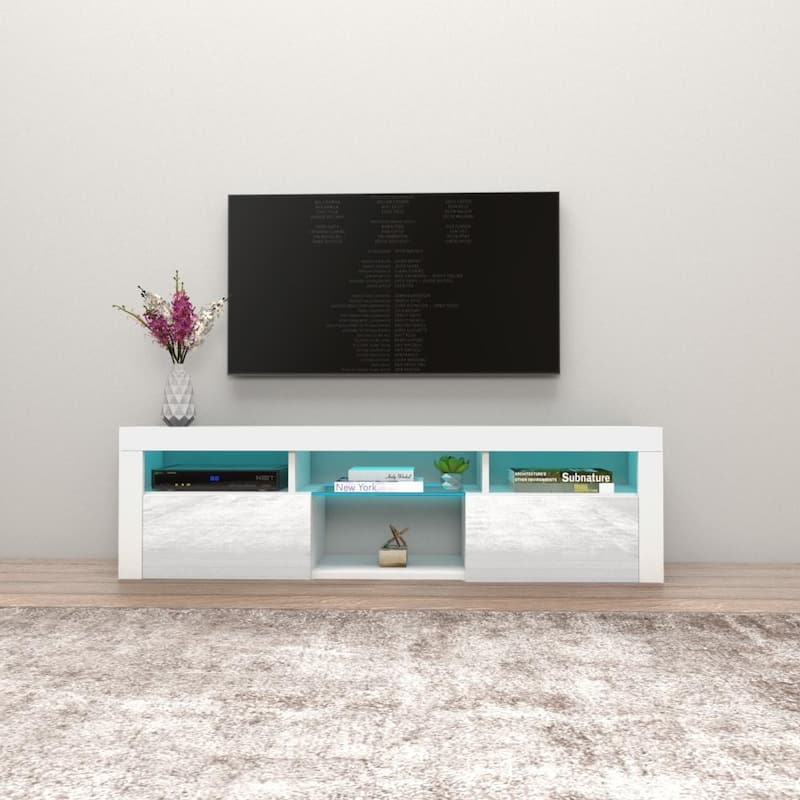 Bari 160 Wall Mounted Floating 63" TV Stand with 16 Color LEDs