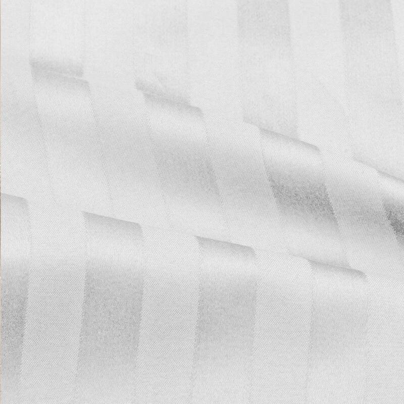 Sweet Home Collection Dobby Stripe 6-Piece Bed Sheet Set - White - Twin