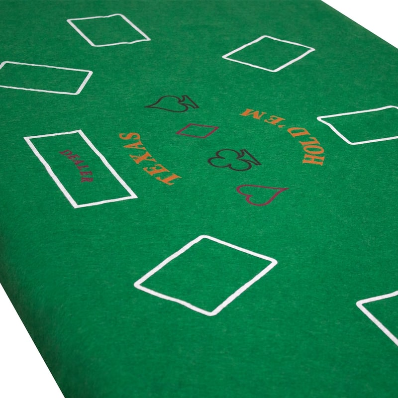 GSE™ 36"x72" Casino Texas Hold'em Poker Tabletop Layout Felt, Casino Table Top Cover Mat - Layout Felt