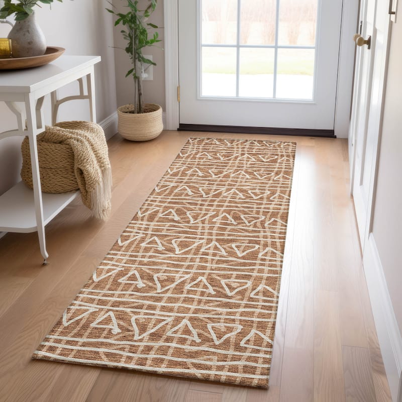 Machine Washable Indoor/ Outdoor Chantille Boho Morrocan Rug