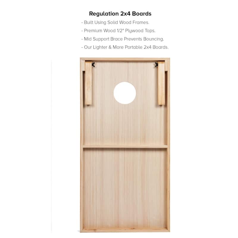 Orange and Turquoise Striped Regulation 2x4 Cornhole Board Set