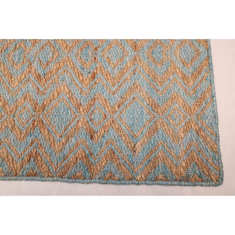ECARPETGALLERY Flat-Weave Palas Denizli Light Blue, Tan Kilim - 5'3 x 7'5