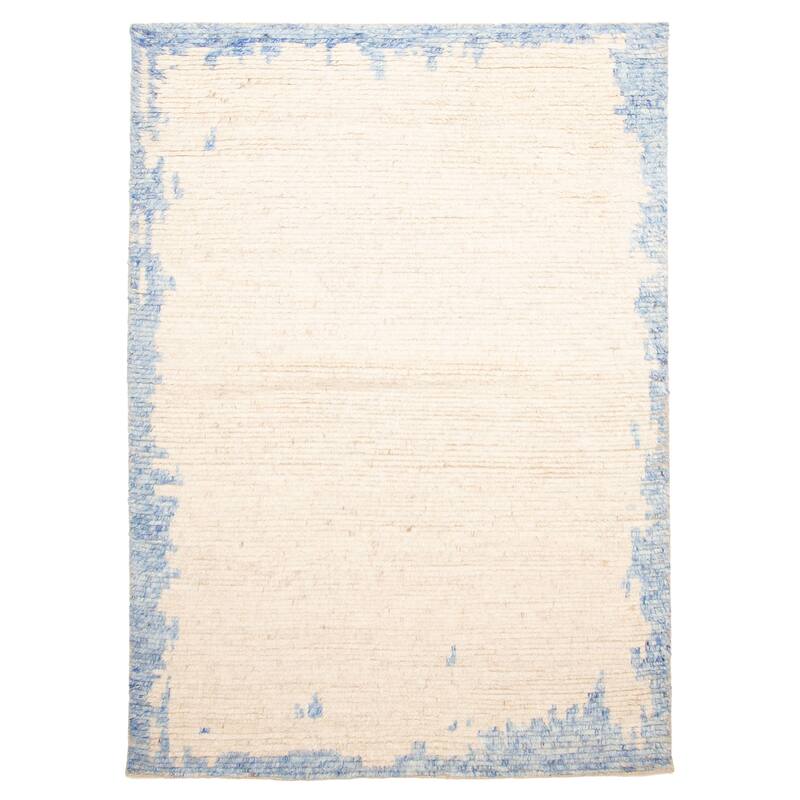 ECARPETGALLERY Hand-knotted Tangier Cream Wool Rug - 5'8 x 7'10