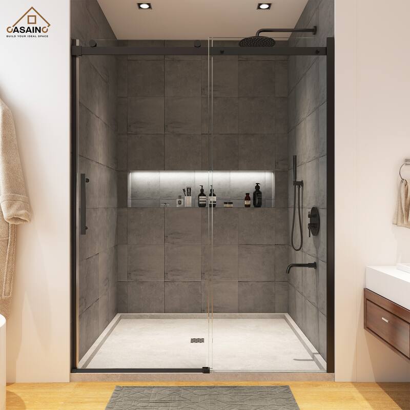 CASAINC 48"*76" Frameless Single Sliding Shower Door