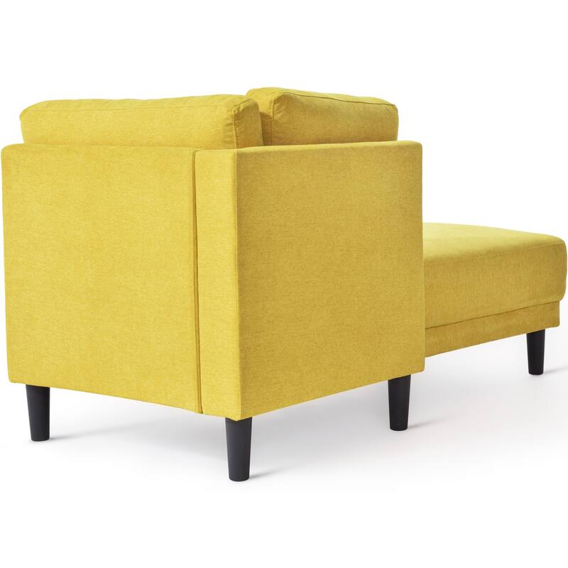 Mid-Century Linen Fabric Sofa Recliner, Leisure Upholstered Indoor Chaise Lounge