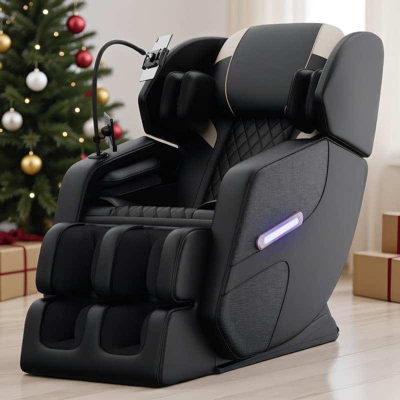 Luxury Zero Gravity Full-Body Massage Chair with Heating, Bluetooth Audio, and Foot Rollers - Home Relaxation Recliner