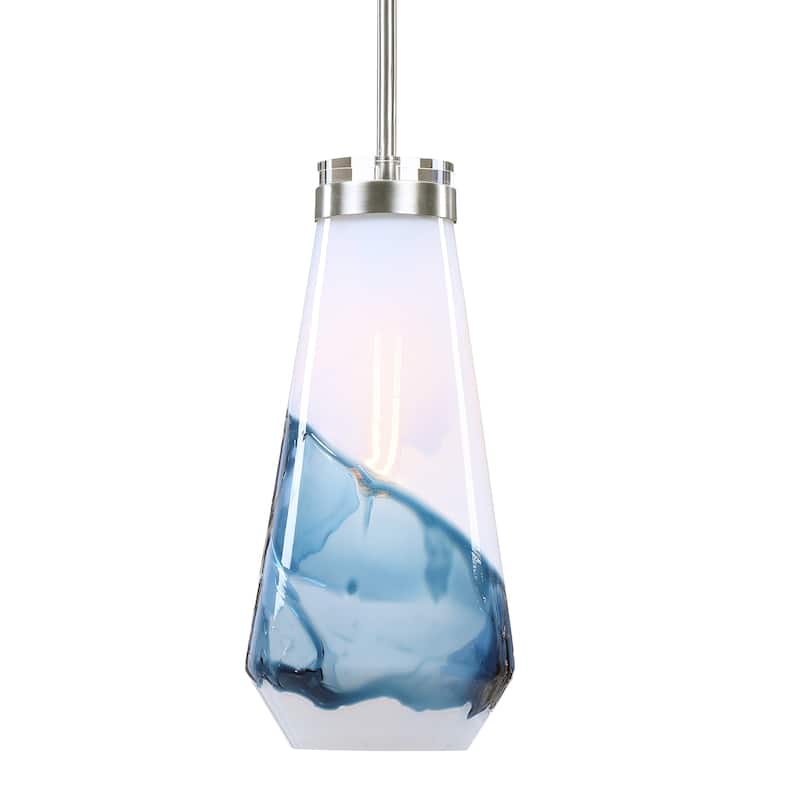 Uttermost Windswept Blue and White 1-Light Mini Pendant