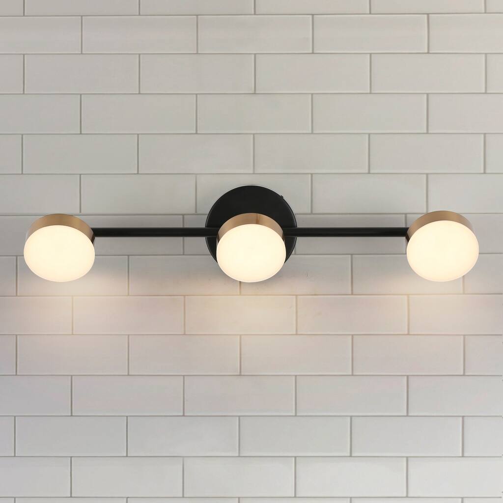 Modern 2/3/4-Light Black Gold Bathroom Vanity Light LED Wall Sconces Lighting