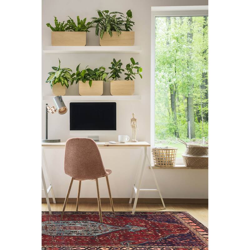 ECARPETGALLERY Hand-knotted Anatolian Vintage Dark Red Wool Rug - 4'1 x 6'4