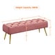 preview thumbnail 28 of 30, Yaheetech Upholstered Footstool Velvet Ottoman Button-Tufted Table Bench - 45"×16"×17"
