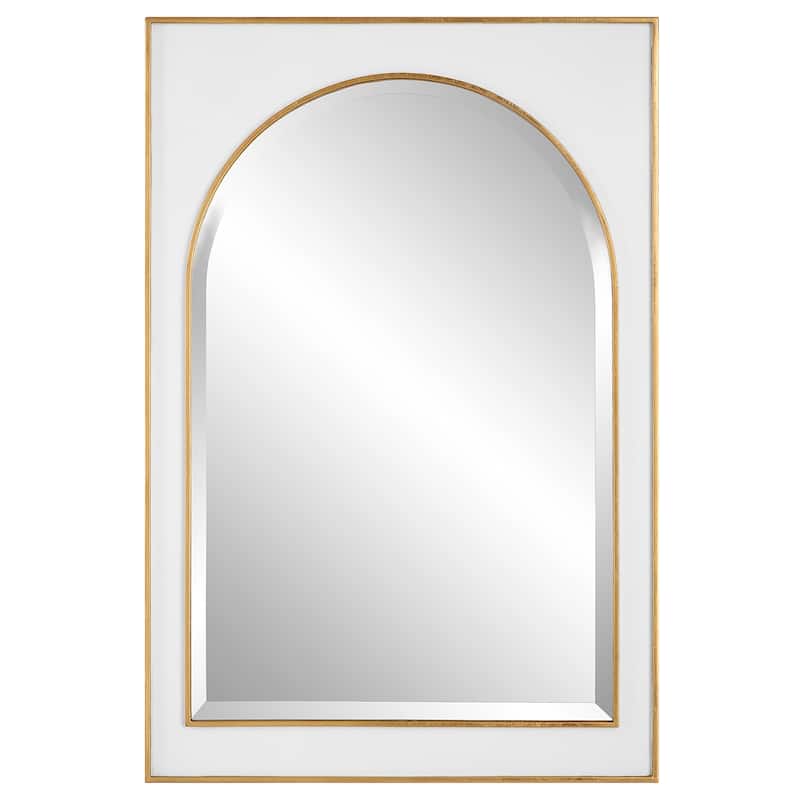 Uttermost 09916 Crisanta 25" W x 37-1/2" H Arched / Rectangular Framed - Gloss White